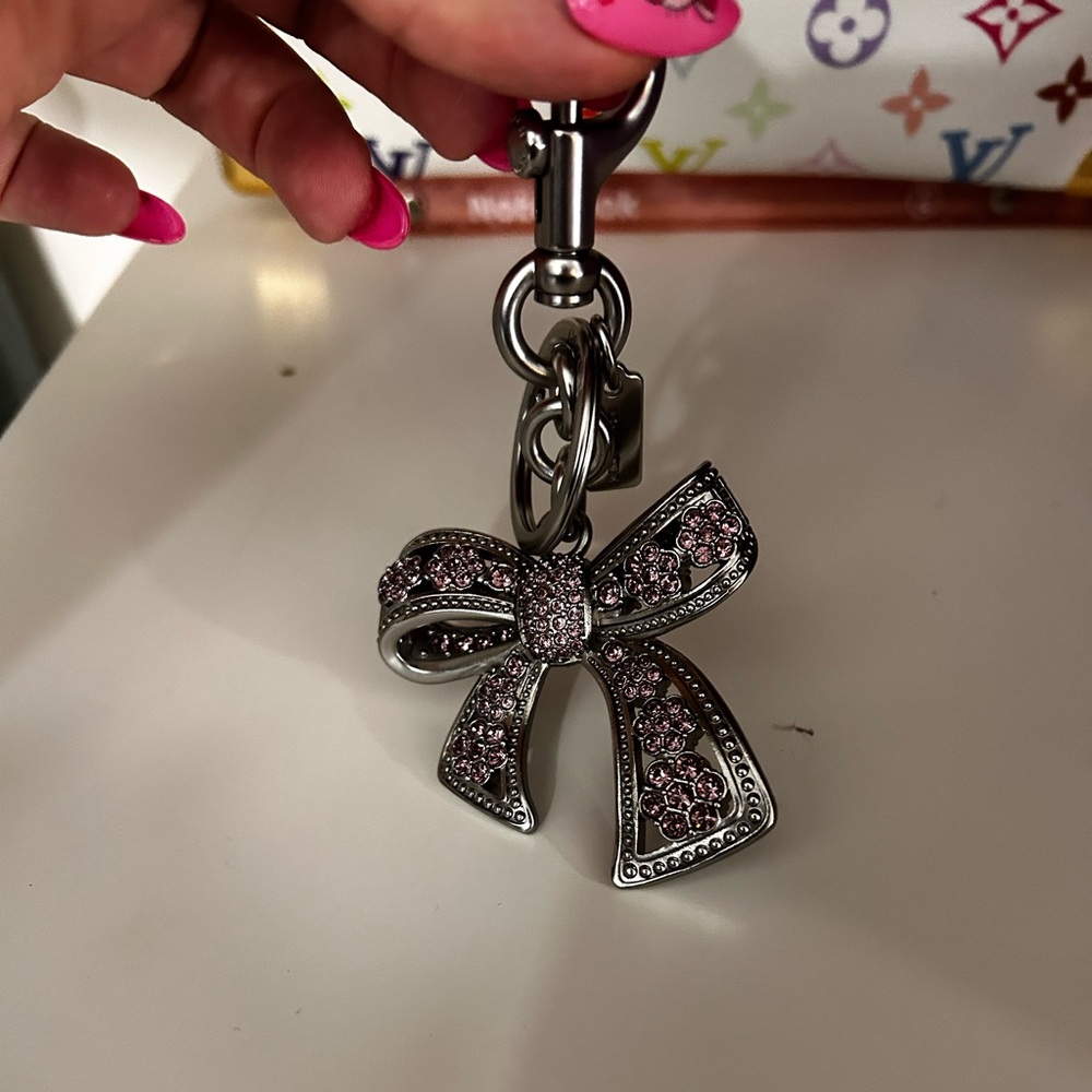 Coach key chain bow